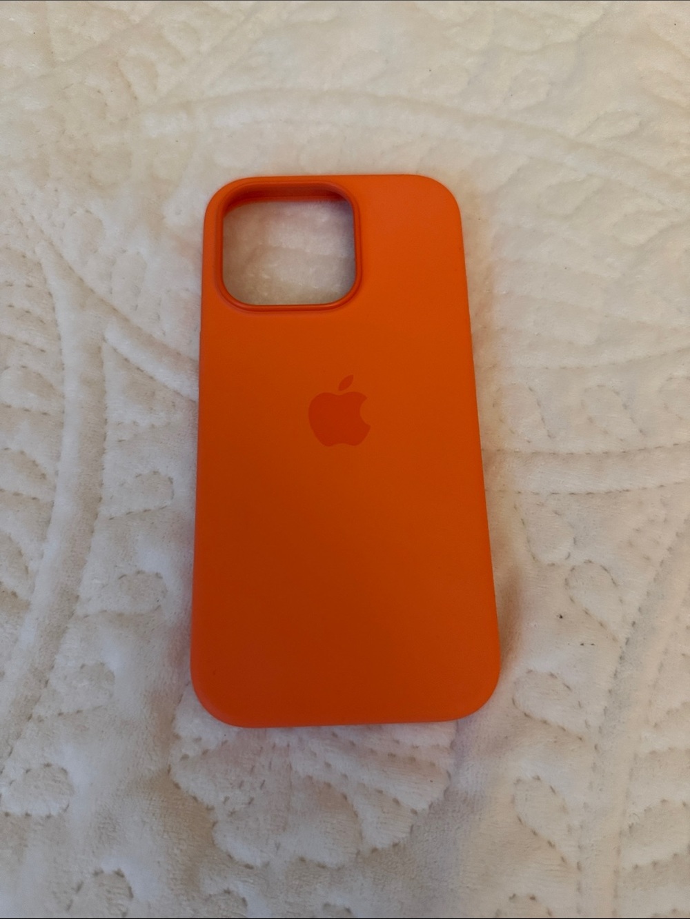 Apple Orange Silicone iPhone Case with Apple Logo
